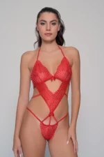 Δαντελένιο-Κορμάκι-Κόκκινο