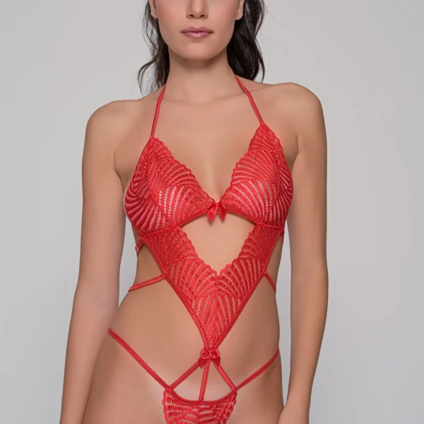 Δαντελένιο-Κορμάκι-Κόκκινο