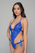 Δαντελένιο-Κορμάκι-με-Σατέν-Κορδέλες-Μπλε-Ρουά