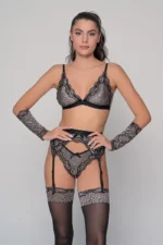 σετ εσωρούχων Ζαρτιέρα Κάλτσες μαύρο