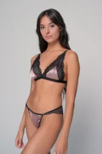 Σετ Εσωρούχων με Ρόμπα Μόκκα μαύρο