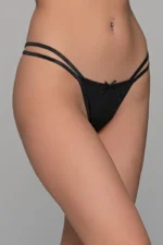 εσώρουχο μαύρο με κορδόνια και φιόγκο