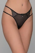 εσώρουχο μαύρο με κορδόνια και φιόγκο